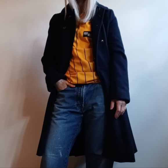 Wool Navy Overcoat - Picture 3 of 12